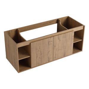 English Elm 48" Wall Mounted Bathroom Vanity With Soft Closing Doors, Open Storage, Stylish & Durable Design W999125012
