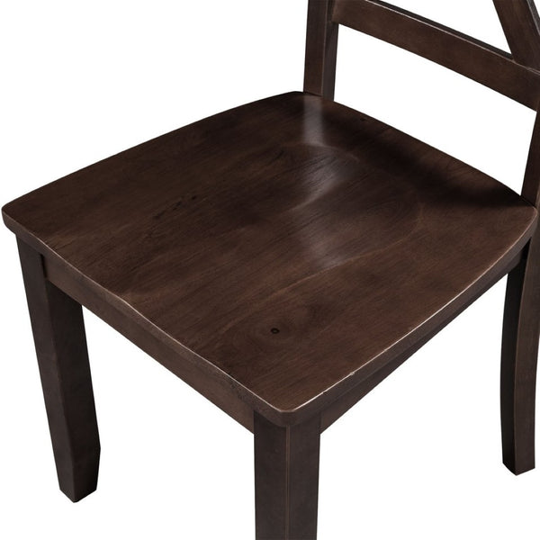 English Elm Topmax Drop Leaf Wood Breakfast Nook Table Set with X Back Chairs for Two Espresso N717S000164P