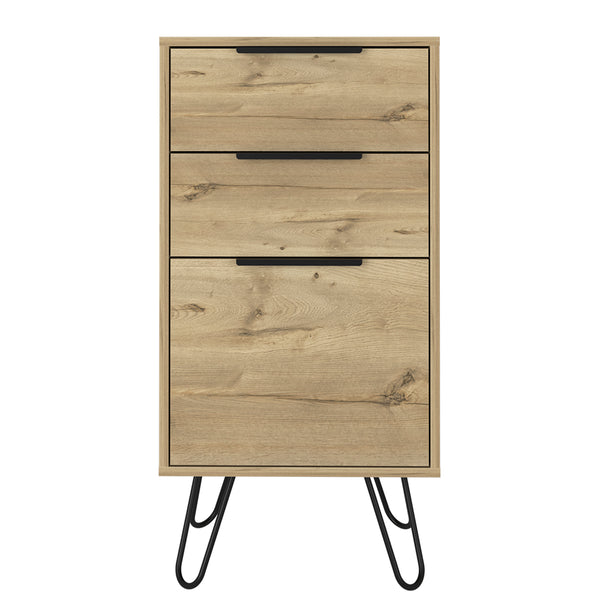 English Elm Light Dresser Skyoner with Hairpin Legs, Superior Top & 3 Drawers in Light Oak — Durable Modern Storage B092123074