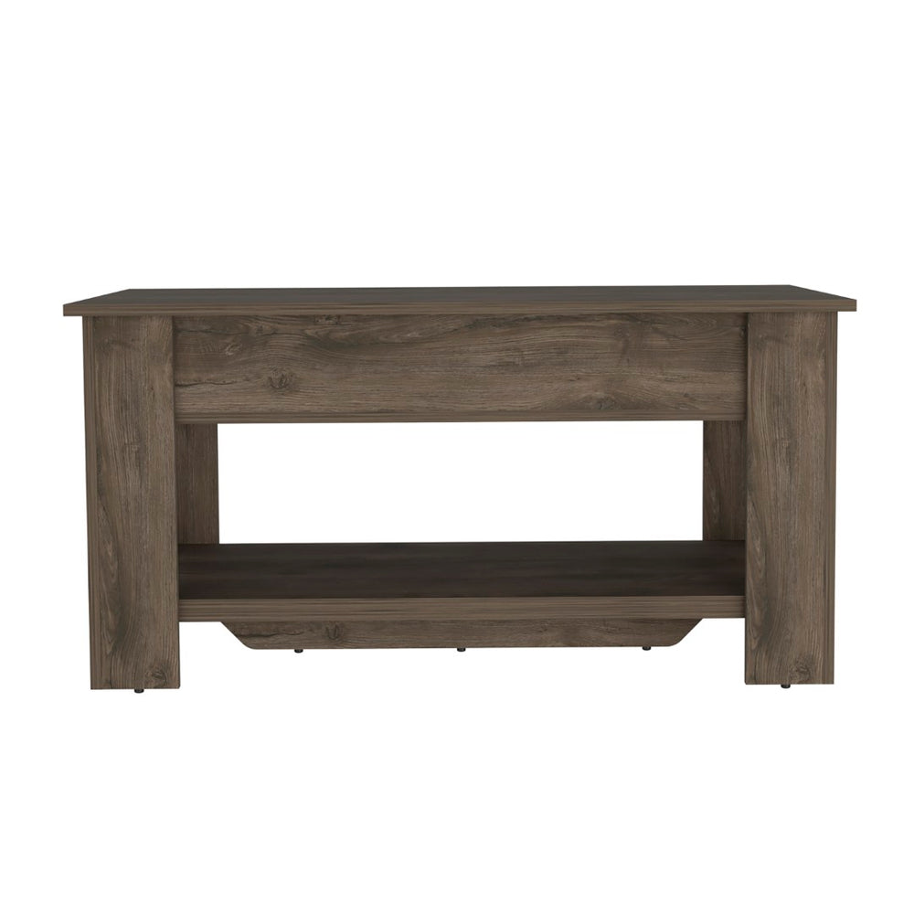 English Elm Storage Table Polgon - Versatile Extendable Entryway Bench With Lift Top & Lower Shelf, Dark Brown B092123048-GIGA