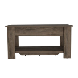 English Elm Storage Table Polgon - Versatile Extendable Entryway Bench With Lift Top & Lower Shelf, Dark Brown B092123048-GIGA