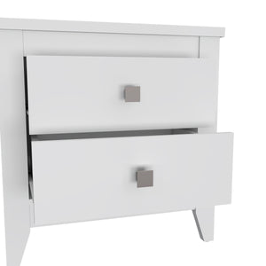 English Elm Nightstand With Two Open Shelves, Modern White Finish, Ideal For Bedroom Or Living Space Storage B092123020