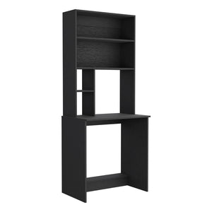 English Elm Computer Desk Monroe: Stylish Black Wenge Finish, Compact Design With Four Shelves & Footrest B092123014