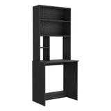 Monroe Computer Desk, 4 Shelves, Black Wengue Finish - Spacious & Stylish