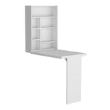 Foldable Table Tacoma with 7 Shelves, White Finish - Space-Saving Solution