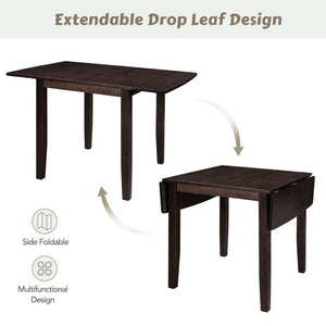 English Elm Topmax Drop Leaf Wood Breakfast Nook Table Set with X Back Chairs for Two Espresso N717S000164P