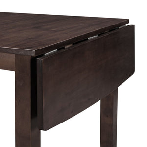 English Elm Topmax Drop Leaf Wood Breakfast Nook Table Set with X Back Chairs for Two Espresso N717S000164P