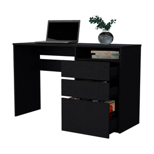 English Elm Computer Desk San Diego - Modern Black Wenge Finish With Smart Storage For Home Or Office Use B092123068