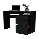 English Elm Computer Desk San Diego, One Shelf, Black Wengue Finish