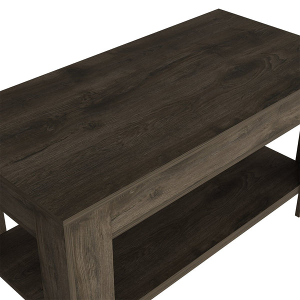 English Elm Storage Table Polgon - Versatile Extendable Entryway Bench With Lift Top & Lower Shelf, Dark Brown B092123048-GIGA