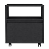 English Elm Nightstand Munyochi, One Drawer, Black Wengue Finish