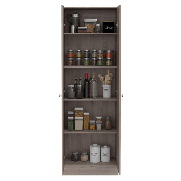 English Elm Storage Cabinet Pipestone - Tall Double Door In Light Gray, Ideal For Organizing Any Space! B092123044-GIGA