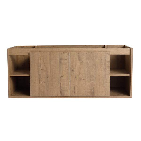 English Elm 48" Wall Mounted Bathroom Vanity With Soft Closing Doors, Open Storage, Stylish & Durable Design W999125012