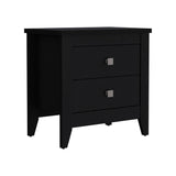 English Elm Nightstand More, Two Shelves, Four Legs, Black Wengue Finish