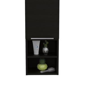 English Elm Medicine Cabinet Hazelton with Open Lower Shelves and Interior Storage, Easy Assembly, Durable Finish Black B092122816