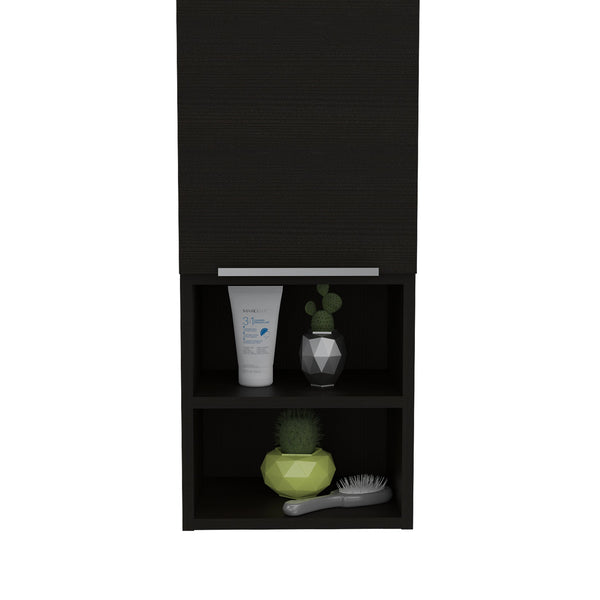 English Elm Medicine Cabinet Hazelton with Open Lower Shelves and Interior Storage, Easy Assembly, Durable Finish Black B092122816