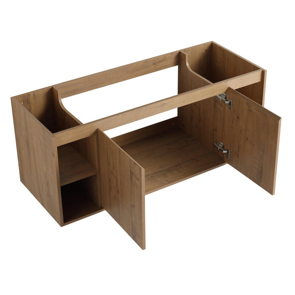 English Elm 48" Wall Mounted Bathroom Vanity With Soft Closing Doors, Open Storage, Stylish & Durable Design W999125012