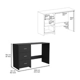 English Elm Writting Desk Riverside,Three Drawers, Black Wengue Finish