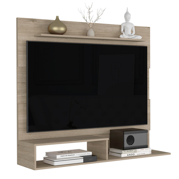 English Elm Floating Entertainment Center Albuquerque - Light Pine Floating TV Stand for TVs up to 55", Slim Shelf B092122842