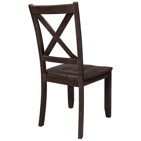 English Elm Topmax Drop Leaf Wood Breakfast Nook Table Set with X Back Chairs for Two Espresso N717S000164P