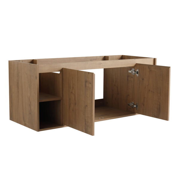 English Elm 48" Wall Mounted Bathroom Vanity With Soft Closing Doors, Open Storage, Stylish & Durable Design W999125012