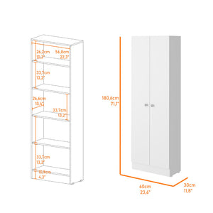 English Elm Storage Cabinet Pipestone: Modern Double Door Design, Versatile Shelving For Small Spaces & More! B092123045-GIGA