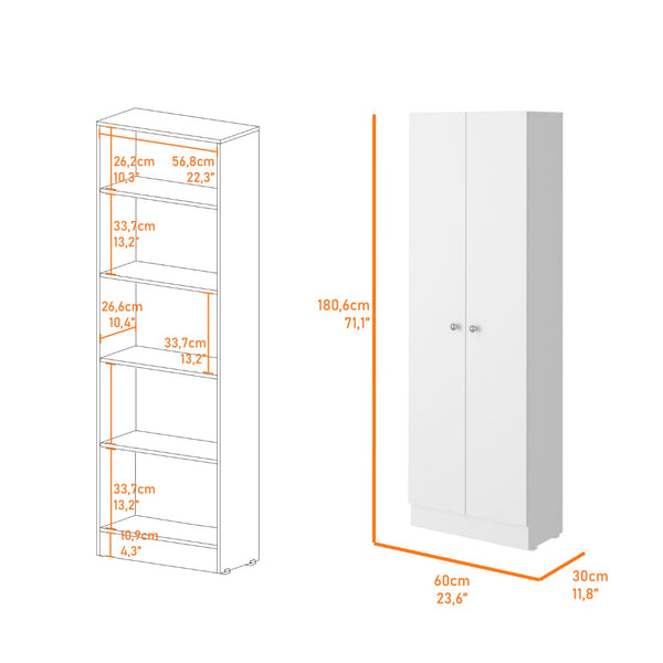 English Elm Storage Cabinet Pipestone: Modern Double Door Design, Versatile Shelving For Small Spaces & More! B092123045-GIGA