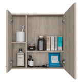 English Elm Medicine Cabinet Prague, Four Internal Shelves, Single Door, Light Gray Finish