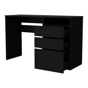 English Elm Computer Desk San Diego - Modern Black Wenge Finish With Smart Storage For Home Or Office Use B092123068