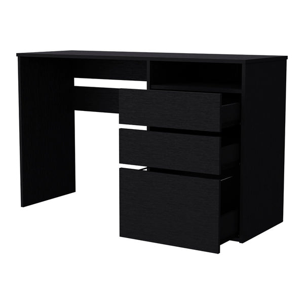 English Elm Computer Desk San Diego - Modern Black Wenge Finish With Smart Storage For Home Or Office Use B092123068