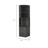 English Elm Bar Cabinet Papprika, 8 Wine Cubbies, Double Door, Smokey Oak Finish