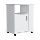 English Elm Kitchen Cart Newark, Three Side Shelves, White Finish