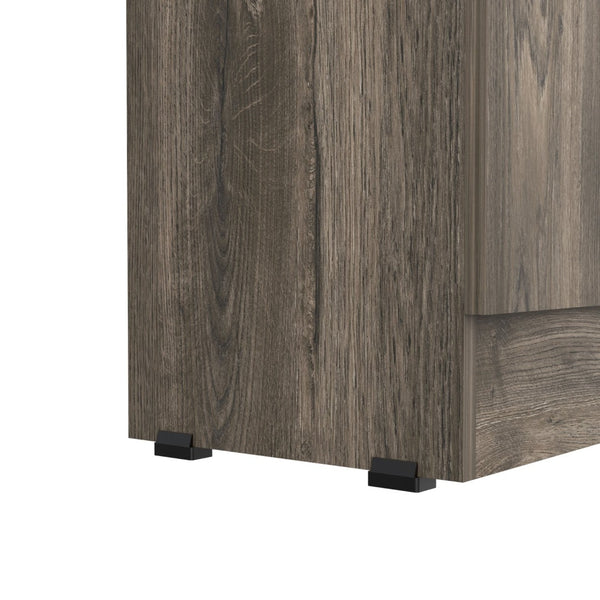 English Elm Storage Cabinet Pipestone - Stylish 5-Shelf Organizer In Dark Brown/Black Wenge For Any Space B092123093-GIGA