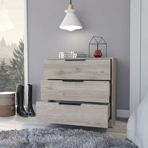 English Elm 3 Drawers Dresser - Modern Light Gray Storage Solution With Quality Construction For Stylish Spaces B092122994