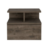 English Elm Floating Nightstand Flopini, One Drawer, Dark Walnut Finish