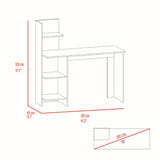 English Elm Desk Wichita, Four Shelves, Light Gray Finish