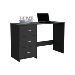 English Elm Writting Desk Riverside with Three Drawers, Black Wengue Finish — Spacious 47" Work Surface, Durable Design B092123065