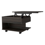 English Elm Lift Top Coffee Table Mercuri, Casters, Carbon Espresso Finish