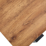 English Elm Rustic Mdf Coffee Table With Metal Legs - Natural Wood Tone Elegance For Your Space