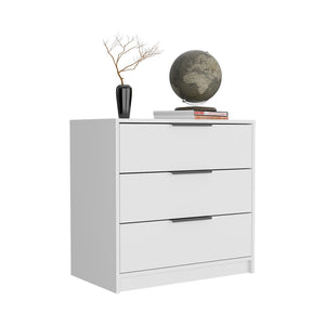 English Elm 3 Drawers Dresser Maryland - Clean White Finish, Compact Design, Perfect For Modern Spaces & Storage B092122990