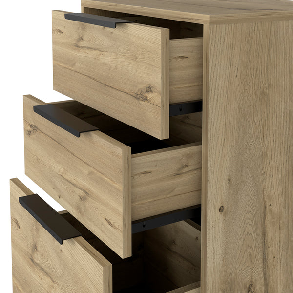 English Elm Light Dresser Skyoner with Hairpin Legs, Superior Top & 3 Drawers in Light Oak — Durable Modern Storage B092123074