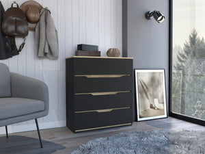 English Elm Dresser Oboe with Superior Top and Four Spacious Drawers, Durable Particle Board, Modern Finish Light Oak B092123029