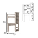 English Elm Desk Logan, Five Cubbies, Light Gray Finish