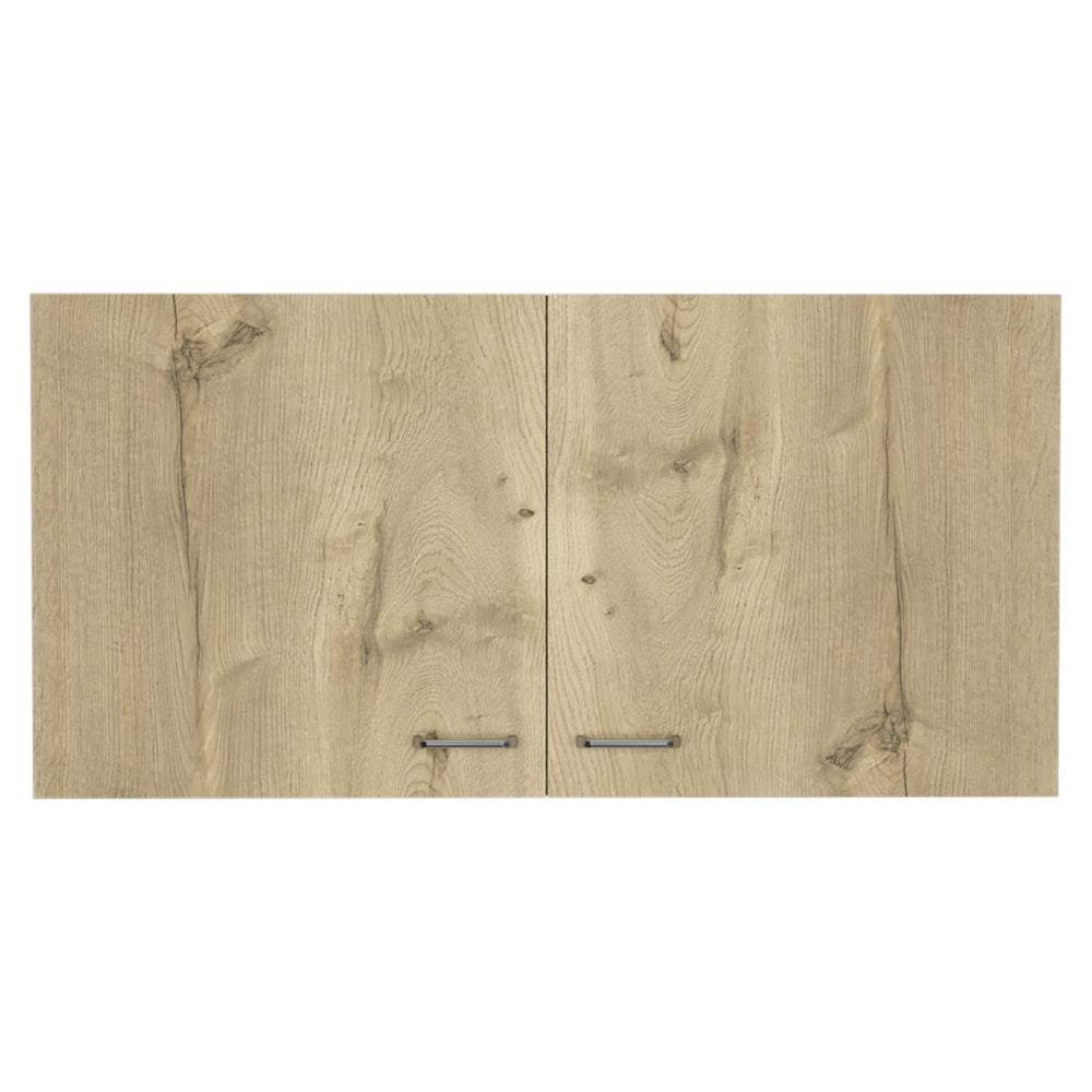 English Elm Wall Cabinet Toran – Modern Double Door Design With White & Light Oak Finish For Stylish Storage B092123089-GIGA