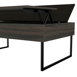 English Elm Lift Top Coffee Table Wuzz with Concealed Storage, Spacious 48.8" Surface, Carbon Espresso Elegance B092123111