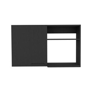 English Elm Kitchen Burwood Wall Cabinet with Two Doors & Shelves, Durable Particle Board, Easy Assemble, Compact Storage Black B092123128