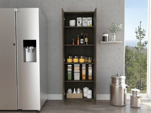 English Elm Storage Cabinet Pipestone - Stylish 5-Shelf Organizer In Dark Brown/Black Wenge For Any Space B092123093-GIGA