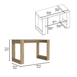 English Elm Computer Desk Albion With Ample Worksurface and Legs, Light Oak Finish