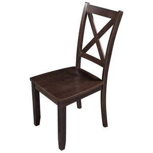 English Elm Topmax Drop Leaf Wood Breakfast Nook Table Set with X Back Chairs for Two Espresso N717S000164P