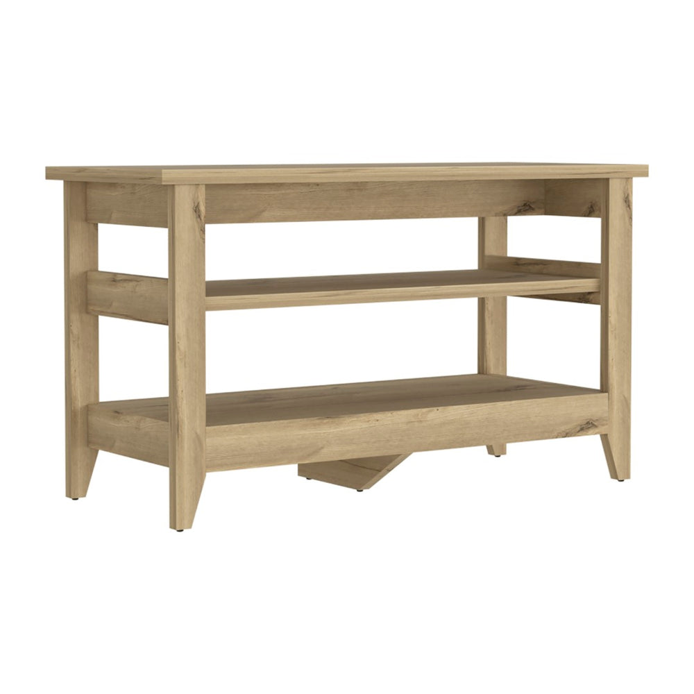 English Elm Storage Bench Susho – Versatile Light Oak Finish With Open Shelving For Stylish Home Organization B092123080-GIGA